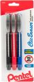 Clic Retractable Erasers 3/Pkg-Black, Red & Blue Barrels
