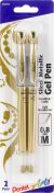 Pentel Slicci Metallic Gel Pens .8mm 2 Per Pkg Gold Ink