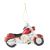 Motorcycle Ornament Glass, Red/Silver, 3.5 Inches