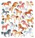 Multicolored Stickers-Glitter Horses